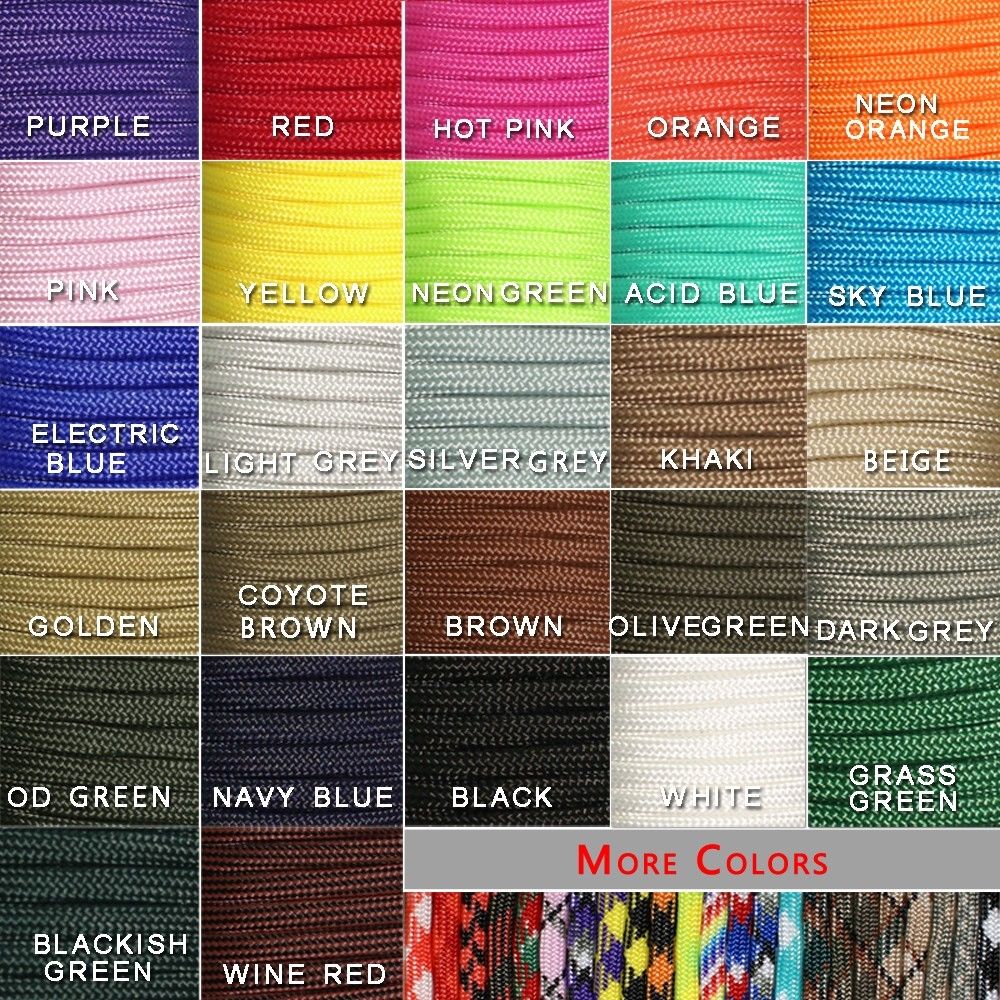 Paracord 550 Feet - 1pcs 100FT 27 Colors 550 Paracord