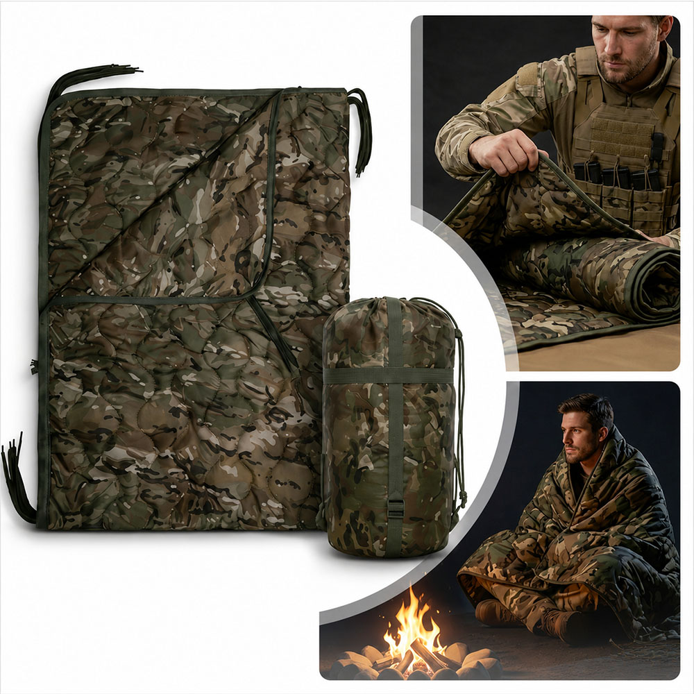 Camouflage Camping Blanket wit - огляд і ціна Outdoor Adventure Quilt