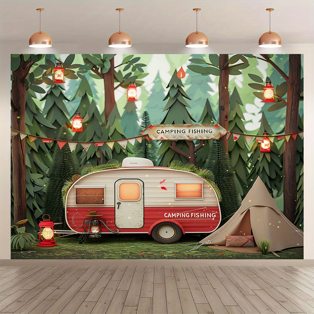 Polyester Jungle camping theme - огляд і ціна Outdoor Adventure Background