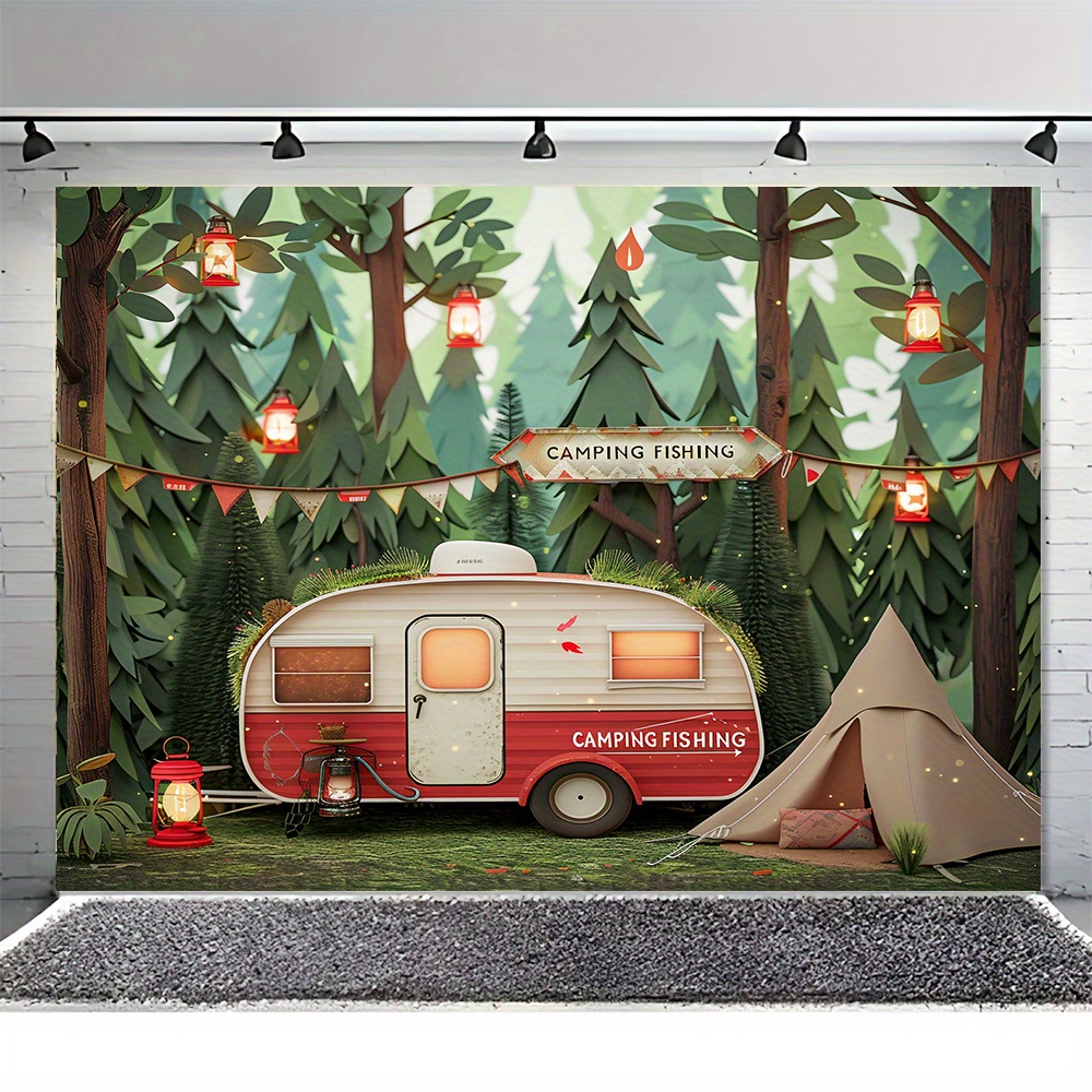 Polyester Jungle camping theme - огляд і ціна Outdoor Adventure Background